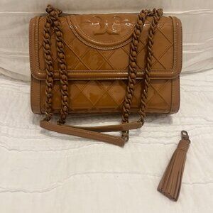 RARE Tory Burch Patent Fleming Convertible Shoulder Bag- Authentic